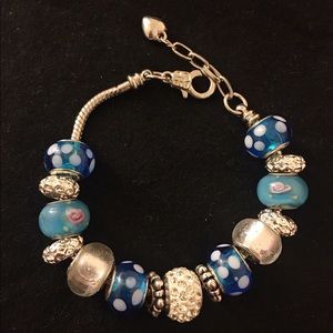 Blue bead bracelet